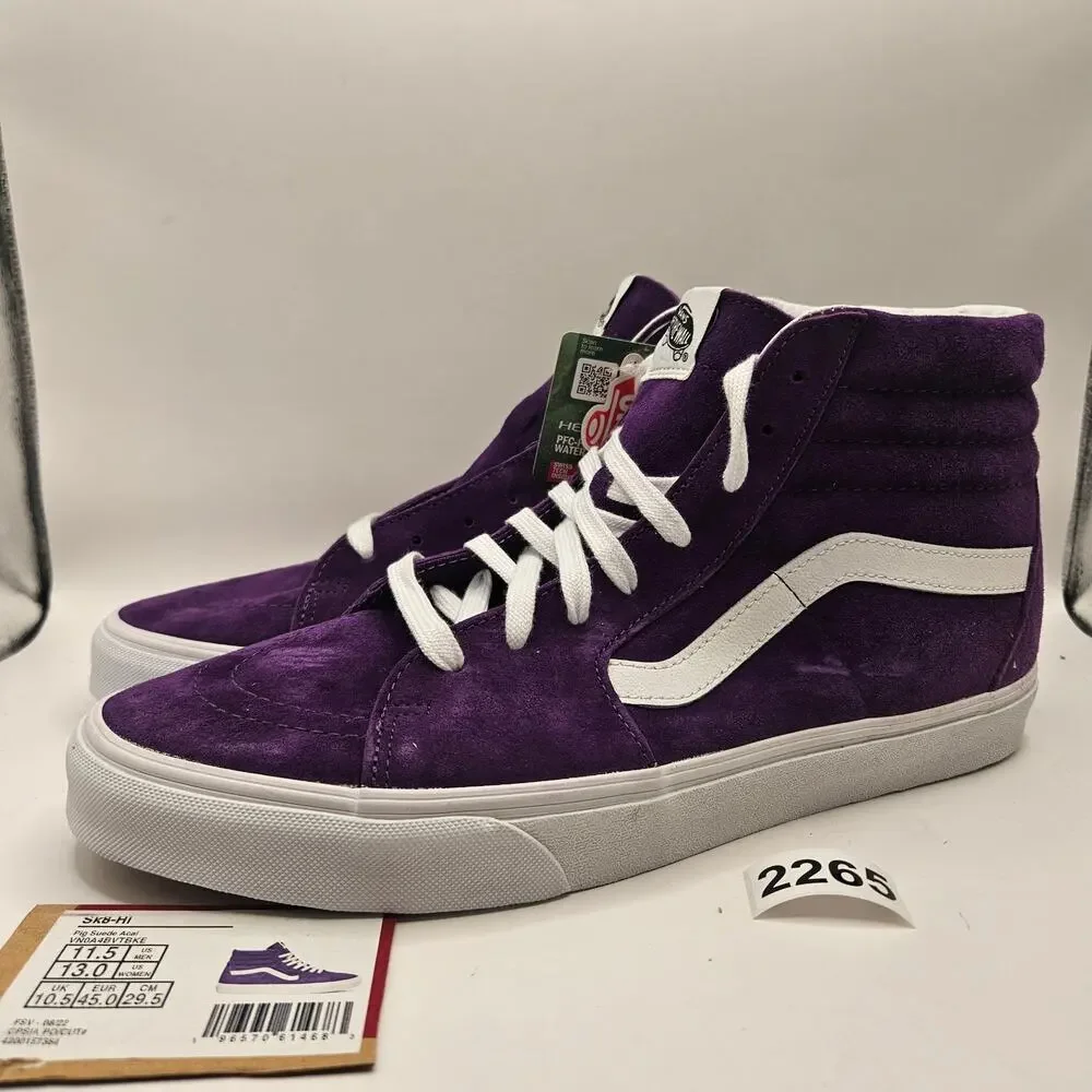 VANS MEN'S 11.5 SK8-Hi PIG SUEDE ACAI PURPLE RARE SNEAKERS NWOB